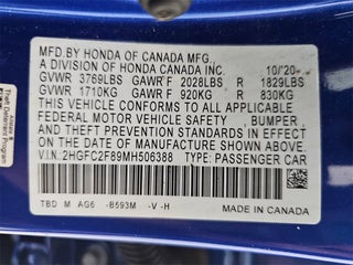 2021 Honda Civic thumbnail – Fort Lauderdale, FL – 89