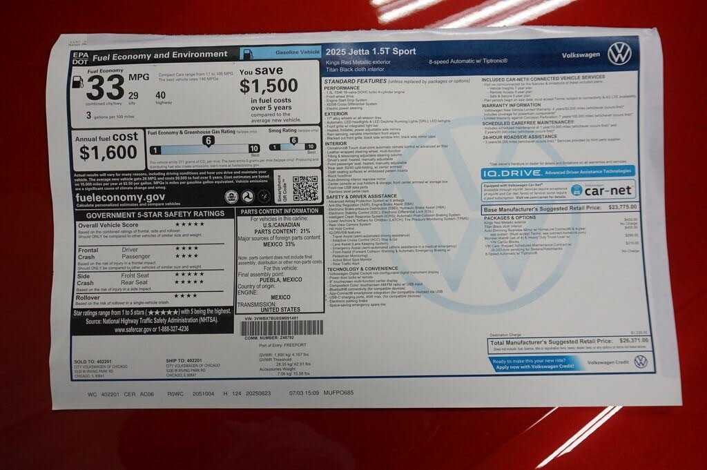 Image of 2025 Volkswagen Jetta