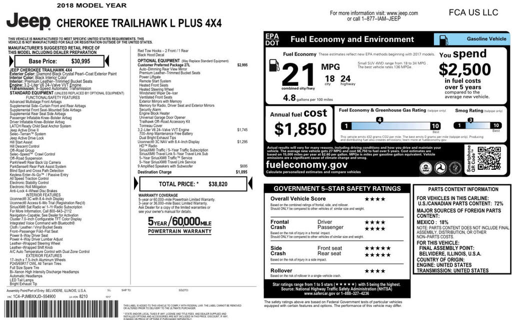 2018 Jeep Cherokee Trailhawk
                                    for sale in Pompano Beach, FL – photo 77