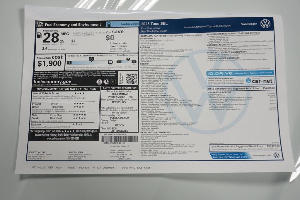 Image of 2025 Volkswagen Taos