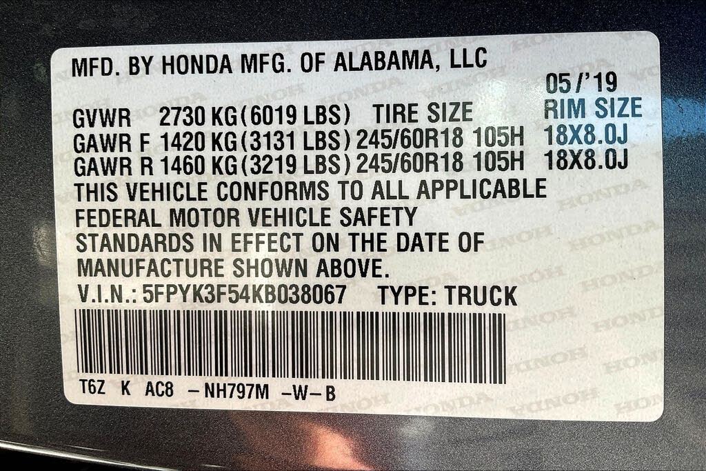 2019 Honda Ridgeline