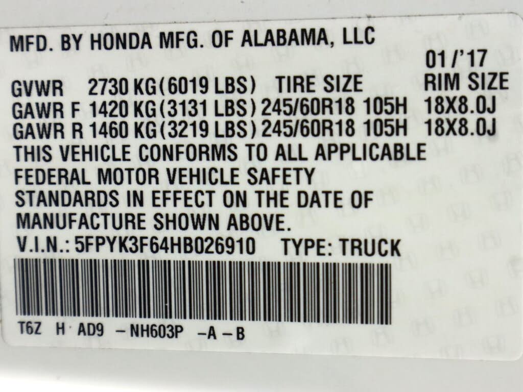 2017 Honda Ridgeline